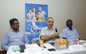 L to R -Mr. John Smith, GM, Mr. Rajiv Khanna, MD & Mr. Chandrasekhar, Manager, Kwality Milk Foods