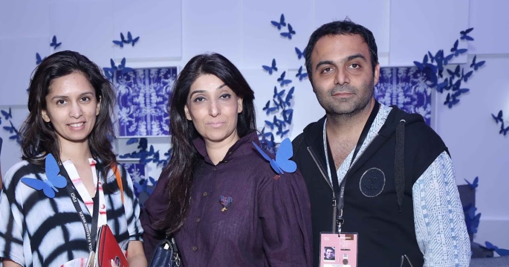 Rasika Wakalkar, Azmina Rahimtoola & Raj Shroff at the launch event of Satya Paul's first pret label _Club SP_ with a capsule line from Nida Mahmood at AIFW AW 2017