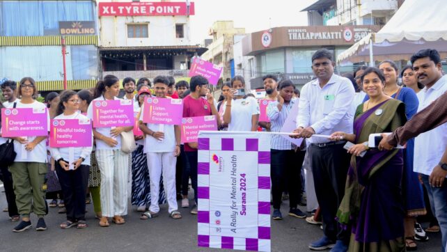 MSSW and Kauvery Hospital Organize Rally on World Mental Health Day